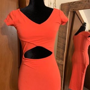 Topshop BodyCon Red dress with sexy cutout!!